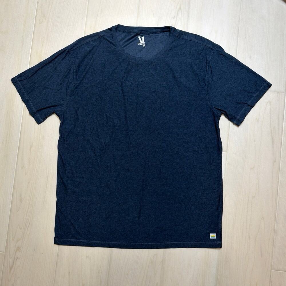 Vuori Strato Tech Tee Navy Heather Performance Short Sleeve T-Shirt Size XXL
